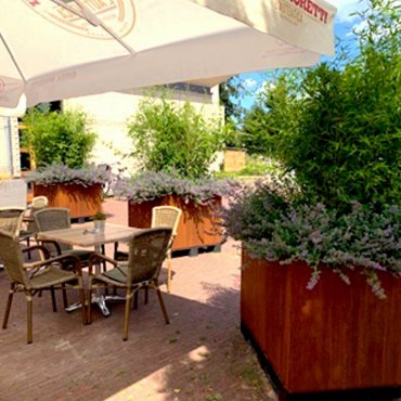 Cortenstaal plantenbak Rechthoek 100x120 H=80 cm MET bodemplaat