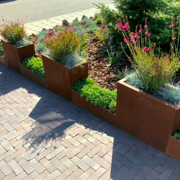 Cortenstaal plantenbak Rechthoek 30x60 H=80 cm MET bodemplaat