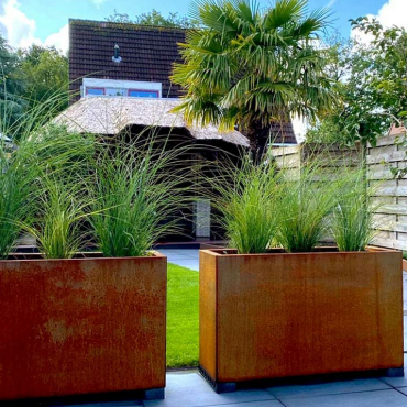 Cortenstaal plantenbak Rechthoek 40x100 H=80 cm MET bodemplaat