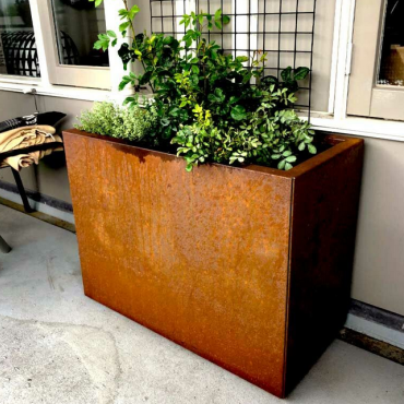 Cortenstaal plantenbak Rechthoek 40x80 H=60 cm MET bodemplaat