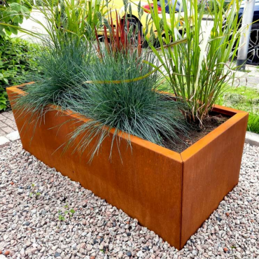 Cortenstaal plantenbak Rechthoek 50x120 H=40 cm ZONDER bodemplaat