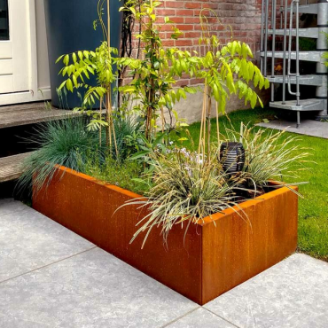 Cortenstaal plantenbak Rechthoek 60x120 H=40 cm MET bodemplaat