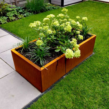 Cortenstaal plantenbak Rechthoek 60x120 H=40 cm MET bodemplaat