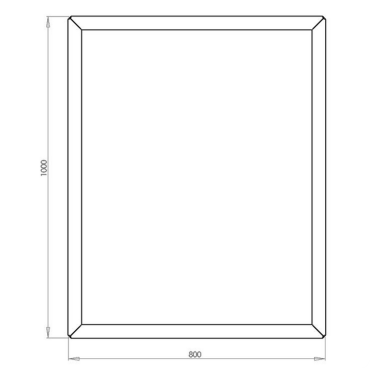 Cortenstaal plantenbak Rechthoek 80x100 H=40 cm ZONDER bodemplaat