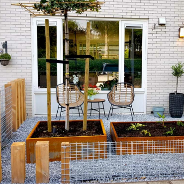 Cortenstaal plantenbak Rechthoek XL 160x120 H=60 cm MET bodemplaat