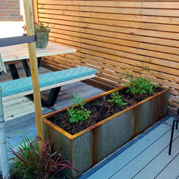 Cortenstaal plantenbak Rechthoek XL 160x50 H=30 cm ZONDER bodemplaat