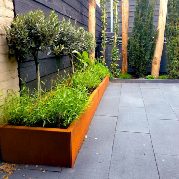 Cortenstaal plantenbak Rechthoek XL 200x100 H=100 cm MET bodemplaat