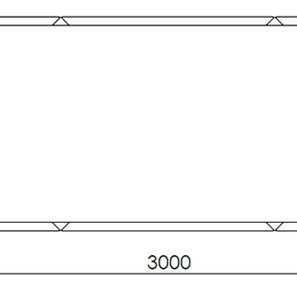 Cortenstaal plantenbak Rechthoek XL 300x100 H=80 cm MET bodemplaat