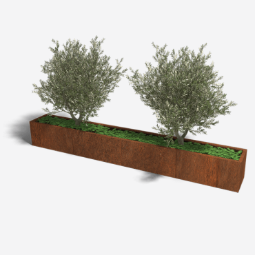 Cortenstaal plantenbak Rechthoek XL 320x40 H=40 cm MET bodemplaat