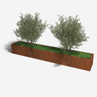 Cortenstaal plantenbak Rechthoek XL 320x50 H=30 cm ZONDER bodemplaat