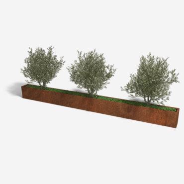 Cortenstaal plantenbak Rechthoek XL 480x30 H=40 cm ZONDER bodemplaat