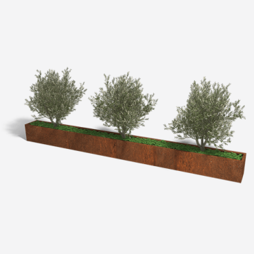 Cortenstaal plantenbak Rechthoek XL 480x40 H=30 cm ZONDER bodemplaat
