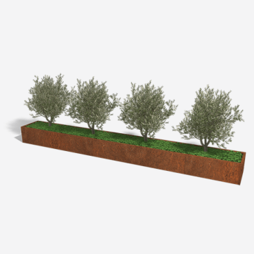 Cortenstaal plantenbak Rechthoek XL 500x60 H=30 cm ZONDER bodemplaat