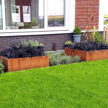 Cortenstaal plantenbak Vierkant 100x100 H=50 cm ZONDER bodemplaat