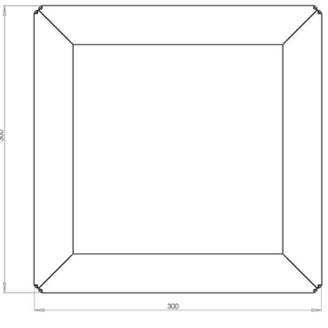 Cortenstaal plantenbak Vierkant 30x30 H=40 cm MET bodemplaat