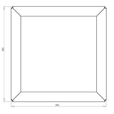 Cortenstaal plantenbak Vierkant 40x40 H=40 cm MET bodemplaat