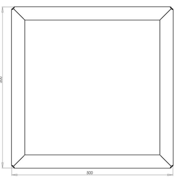 Cortenstaal plantenbak Vierkant 50x50 H=50 cm MET bodemplaat + voeten