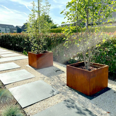 Cortenstaal plantenbak Vierkant 80x80 H=60 cm MET bodemplaat
