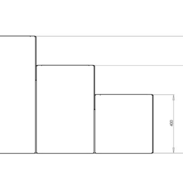 Cortenstaal plantenbak Vierkant Trapmodel 3 stuks 60x60 H=40+60+80 cm MET bodemplaat