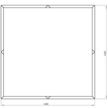 Cortenstaal plantenbak Vierkant XL 160x160 cm H=40 cm ZONDER bodemplaat