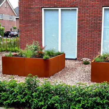 Cortenstaal plantenbak Vierkant XL 160x160 cm H=80 cm ZONDER bodemplaat