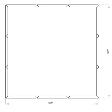 Cortenstaal plantenbak Vierkant XL 180x180 cm H=80 cm ZONDER bodemplaat