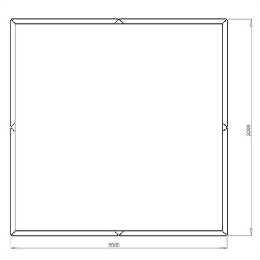 Cortenstaal plantenbak Vierkant XL 200x200 cm H=40 cm ZONDER bodemplaat