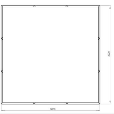 Cortenstaal plantenbak Vierkant XL 300x300 cm H=60 cm ZONDER bodemplaat