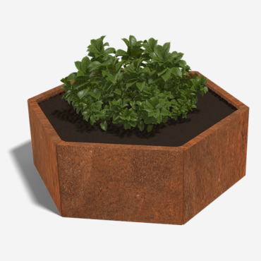 Cortenstaal plantenbak Zeshoek 103.9x119.3 cm H=40 cm ZONDER bodemplaat