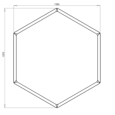 Cortenstaal plantenbak Zeshoek 138.6x159.3 cm H=60 cm ZONDER bodemplaat
