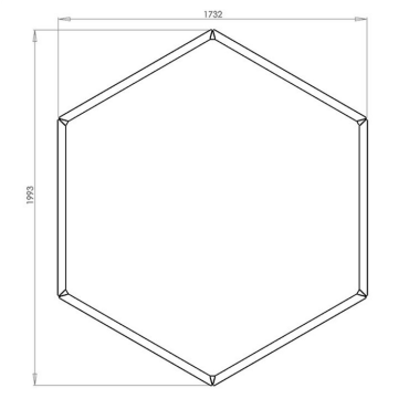 Cortenstaal plantenbak Zeshoek 173.2x199.3 cm H=100 cm ZONDER bodemplaat