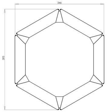 Cortenstaal plantenbak Zeshoek 34.6x39.3 cm H=50 cm ZONDER bodemplaat