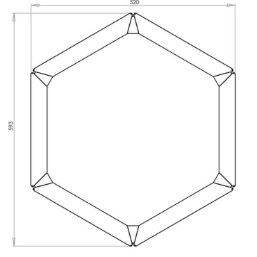 Cortenstaal plantenbak Zeshoek 52x59.3 cm H=60 cm MET bodemplaat