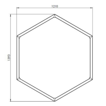 Cortenstaal plantenbak Zeshoek 70 H=70 cm ZONDER bodemplaat