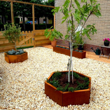 Cortenstaal plantenbak Zeshoek 86.6x99.3 cm H=80 cm ZONDER bodemplaat