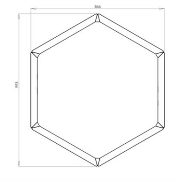 Cortenstaal plantenbak Zeshoek 86.6x99.3 cm H=80 cm ZONDER bodemplaat