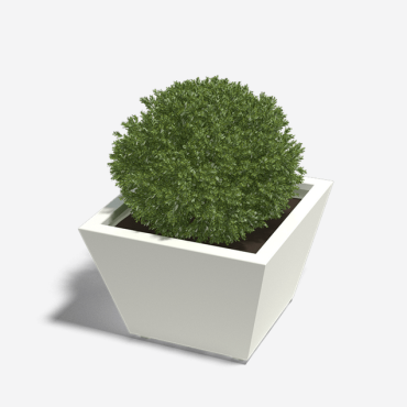 Gepoedercoat staal gelaste plantenbak Cone 60x60x40 cm - Wit (RAL9010) ZONDER bodemplaat