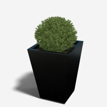 Gepoedercoat staal gelaste plantenbak Cone 60x60x80 cm - Zwart (RAL9005) ZONDER bodemplaat