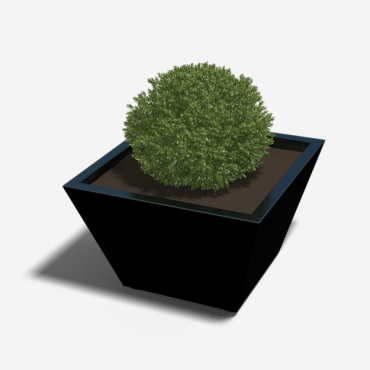 Gepoedercoat staal gelaste plantenbak Cone 80x80x50 cm - Wit (RAL9010) ZONDER bodemplaat