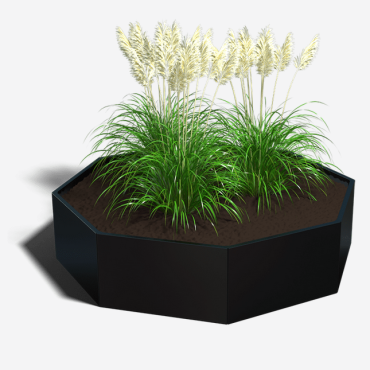 Gepoedercoat staal plantenbak Achthoek 241.4x241.4 cm H=50 cm - Andere RALkleur - ZONDER bodemplaat