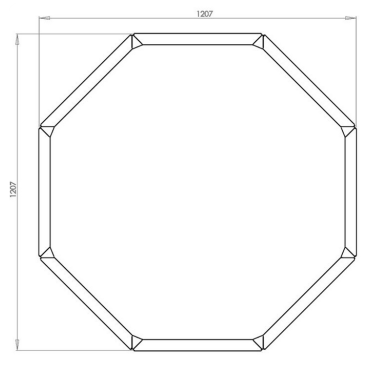 Gepoedercoat staal plantenbak Achthoek 289.7x289.7 cm.7x120.7 cm H=50 cm - Wit (RAL9010) ZONDER bodemplaat