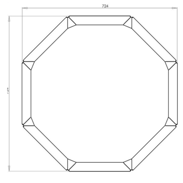 Gepoedercoat staal plantenbak Achthoek 72.4x72.4 cm H=30 cm - Andere RALkleur - MET bodemplaat