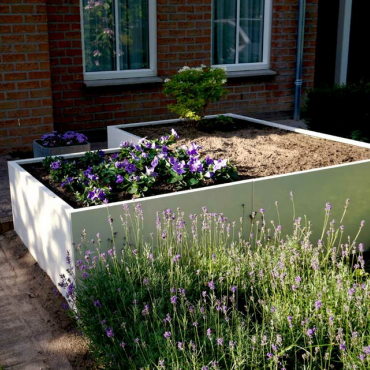 Gepoedercoat staal plantenbak Hoekopstelling 100 H=50 cm - Andere RALkleur - MET bodemplaat