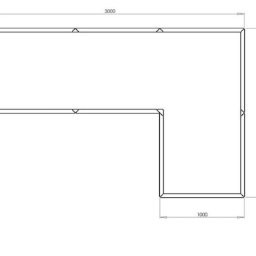 Gepoedercoat staal plantenbak Hoekopstelling 100 H=40 cm - Wit (RAL9010) ZONDER bodemplaat