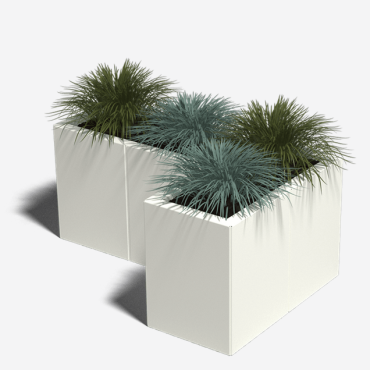 Gepoedercoat staal plantenbak Hoekopstelling 30 H=30 cm - Wit (RAL9010) ZONDER bodemplaat