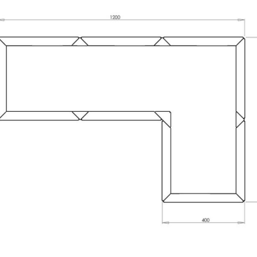 Gepoedercoat staal plantenbak Hoekopstelling 40 H=60 cm - Andere RALkleur - ZONDER bodemplaat