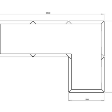 Gepoedercoat staal plantenbak Hoekopstelling 50 H=50 cm - Wit (RAL9010) ZONDER bodemplaat