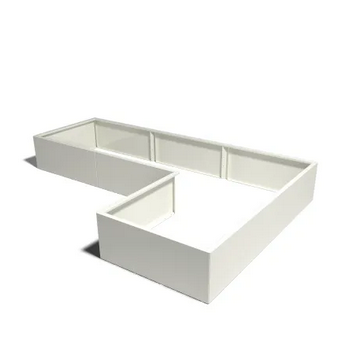 Gepoedercoat staal plantenbak Hoekopstelling 50 H=40 cm - Wit (RAL9010) MET bodemplaat