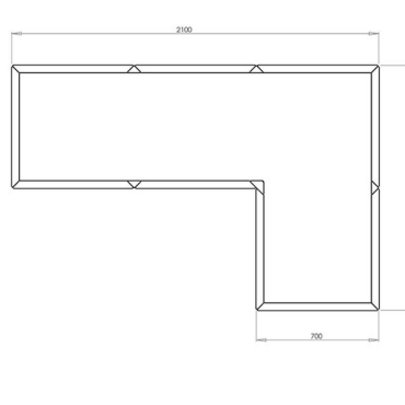 Gepoedercoat staal plantenbak Hoekopstelling 70 H=70 cm - Antraciet (RAL7016) ZONDER bodemplaat