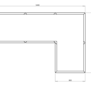 Gepoedercoat staal plantenbak Hoekopstelling 80 H=30 cm - Wit (RAL9010) MET bodemplaat
